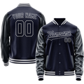 Personalized Navy & White Solid Color Varsity Letterman Jacket