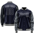 Personalized Navy & White Solid Color Varsity Letterman Jacket