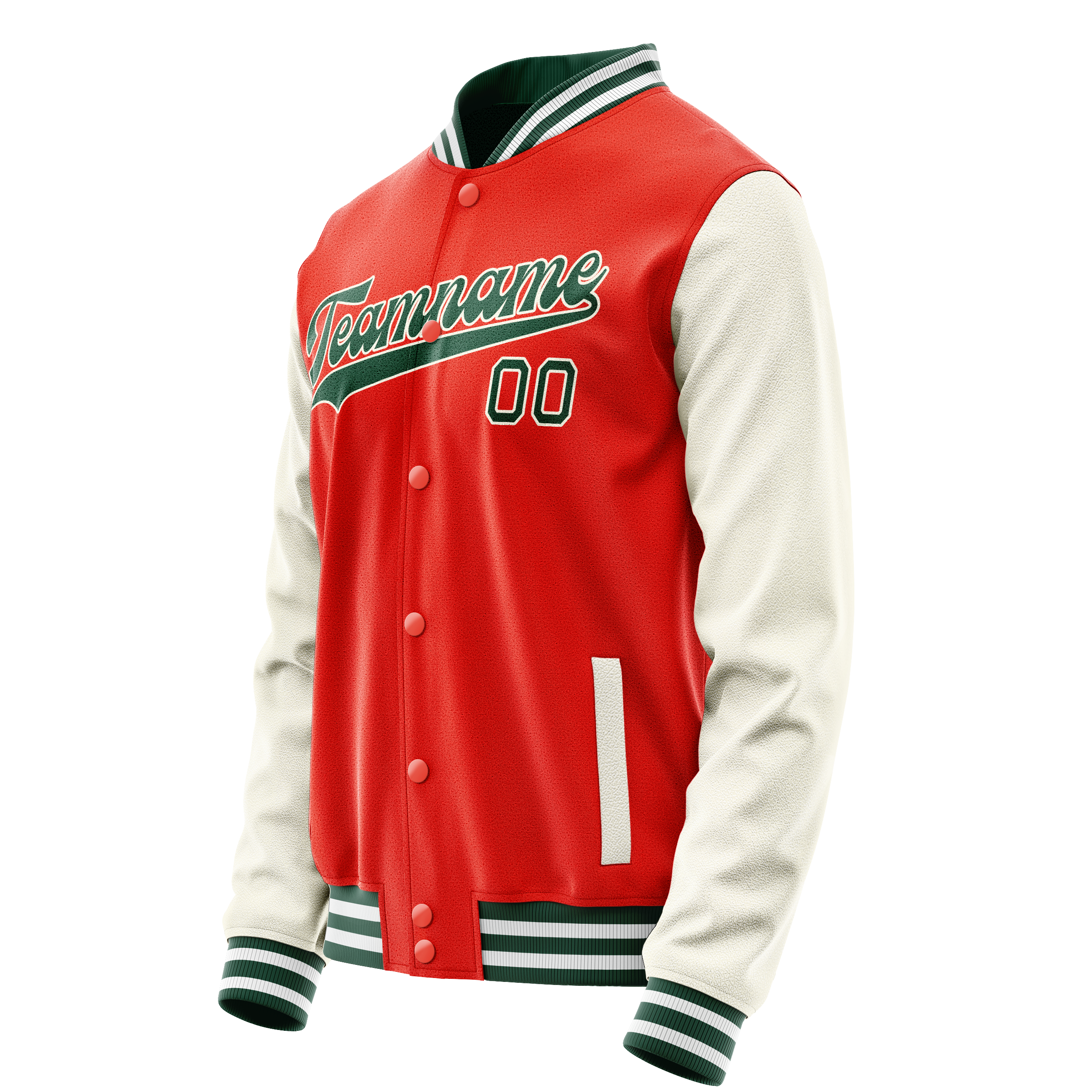 Personalized Orange & Cream Solid Color Varsity Letterman Jacket