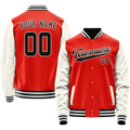 Personalized Orange & Cream Solid Color Varsity Letterman Jacket