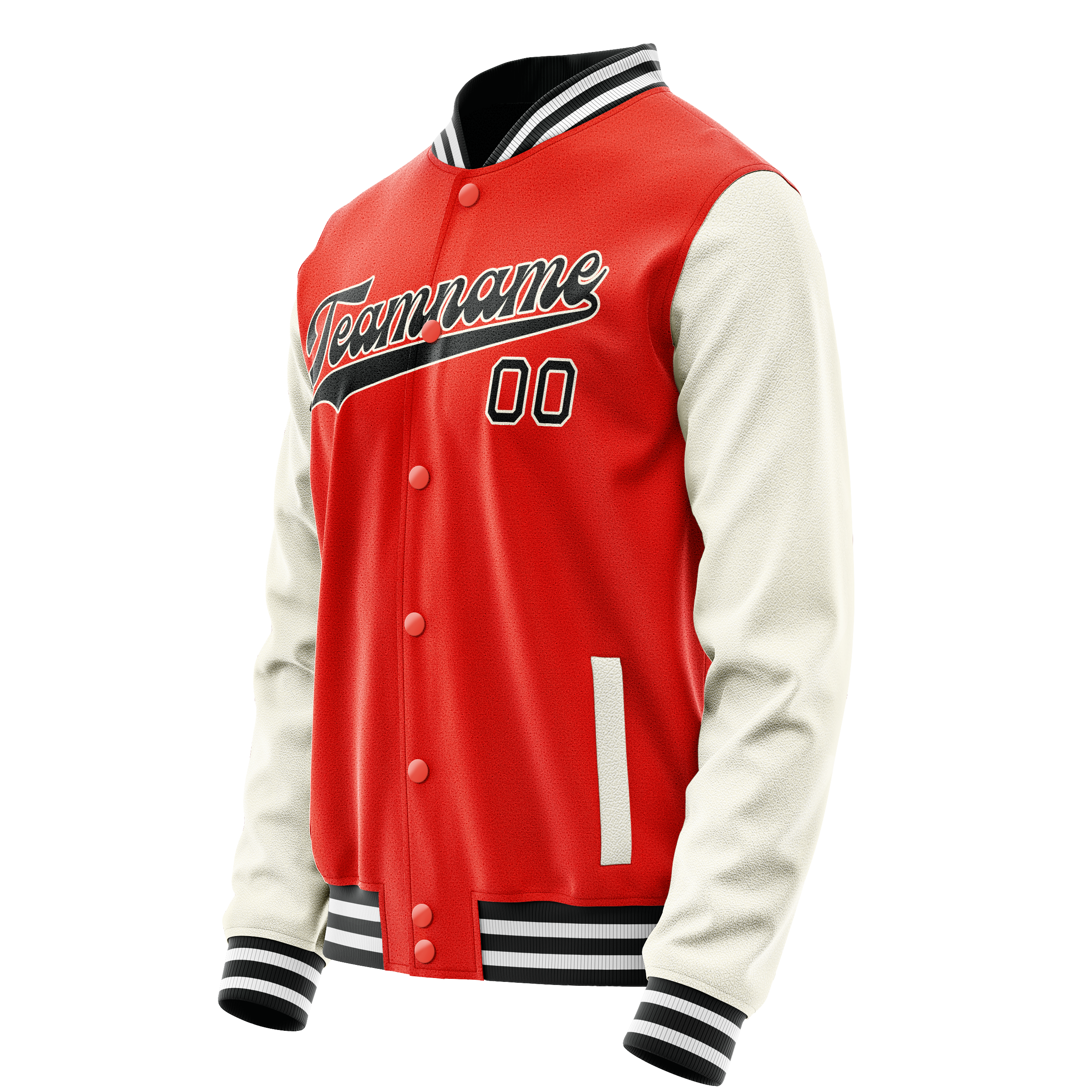 Personalized Orange & Cream Solid Color Varsity Letterman Jacket