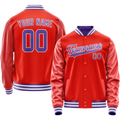 Personalized Orange & Purple Solid Color Varsity Letterman Jacket