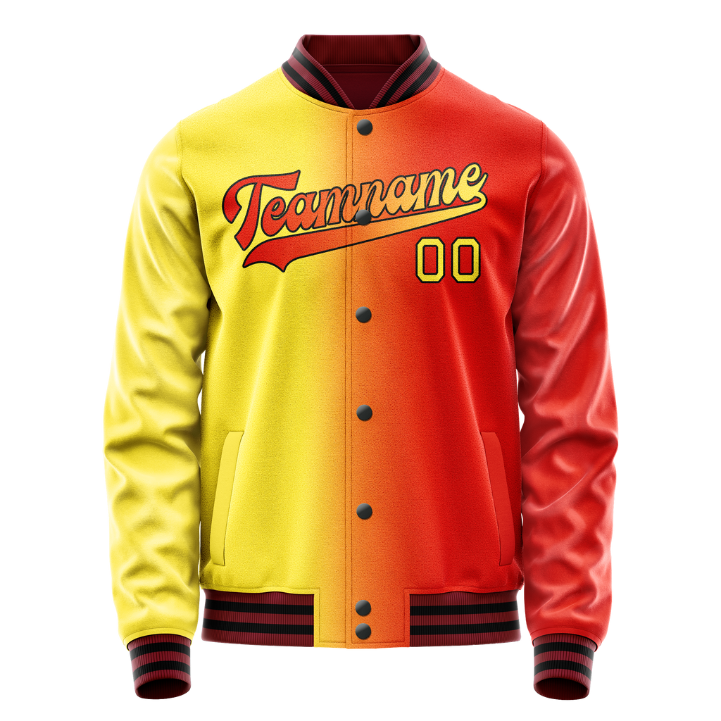 Personalized Orange & Yellow Gradient Varsity Letterman Jacket