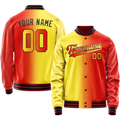 Personalized Orange & Yellow Gradient Varsity Letterman Jacket