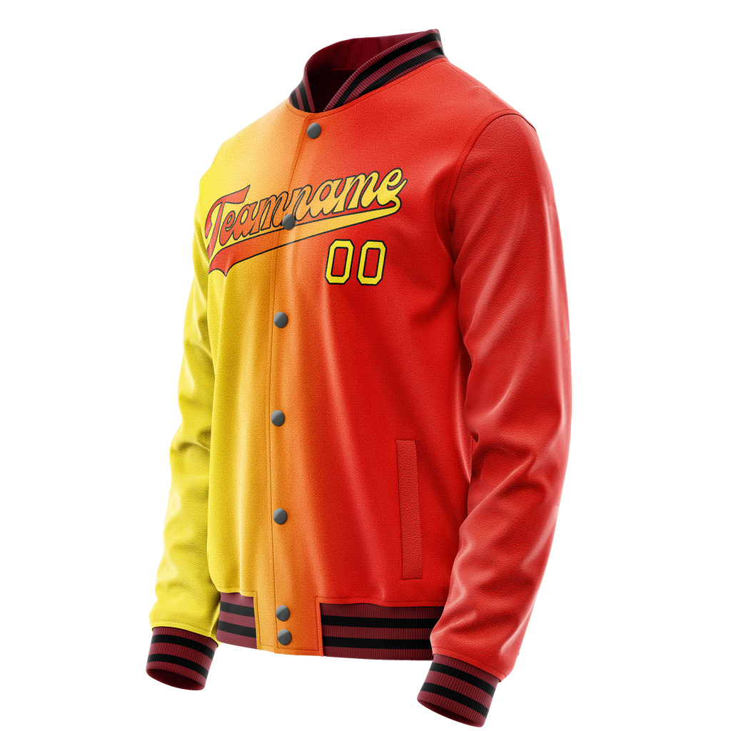 Personalized Orange & Yellow Gradient Varsity Letterman Jacket
