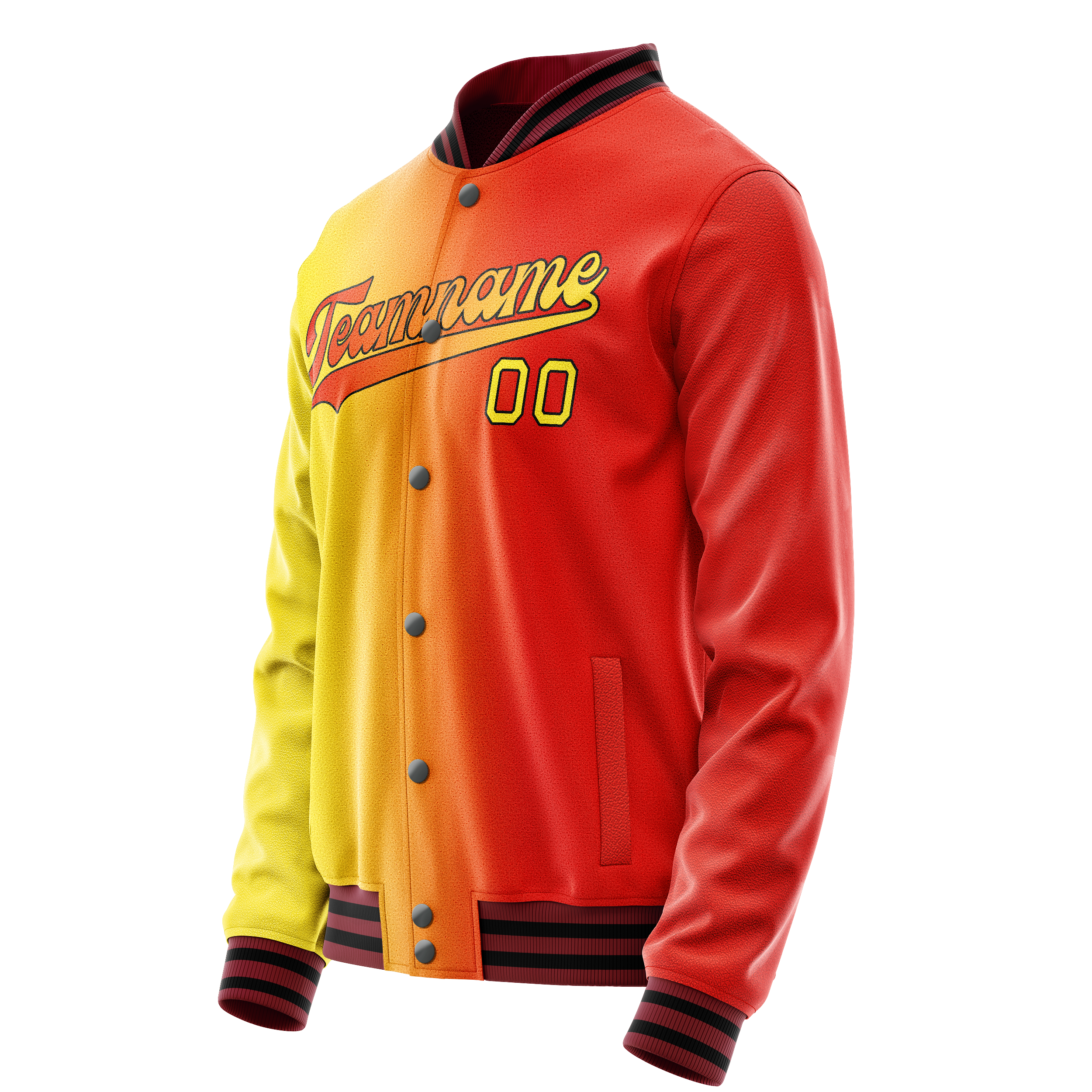 Personalized Orange & Yellow Gradient Varsity Letterman Jacket