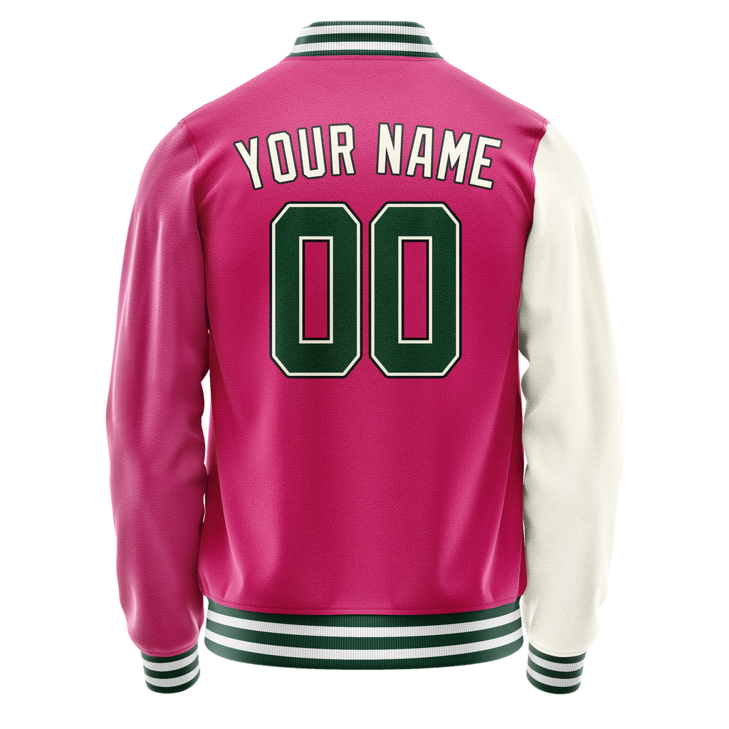 Personalized Pink & Cream Split Varsity Letterman Jacket