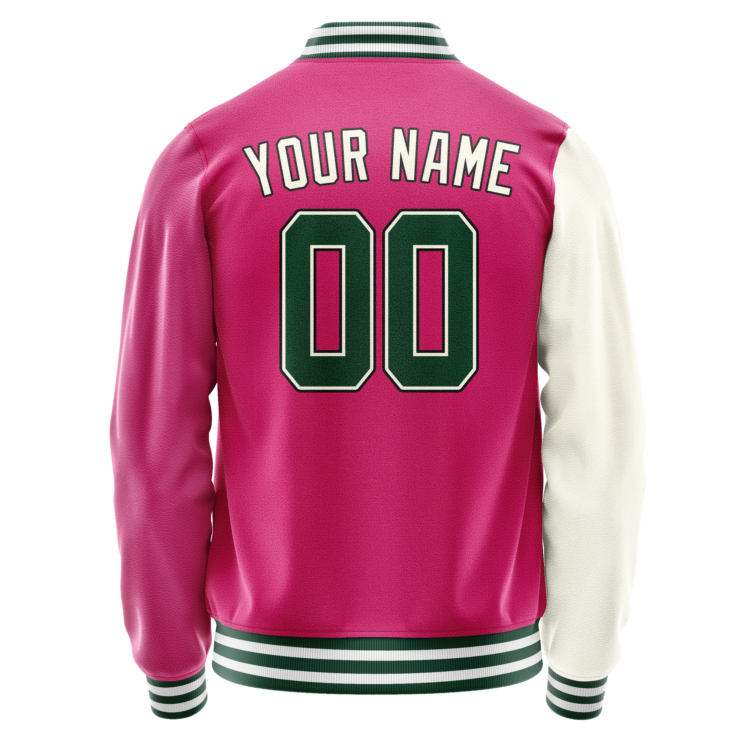 Personalized Pink & Cream Split Varsity Letterman Jacket