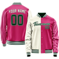 Personalized Pink & Cream Split Varsity Letterman Jacket