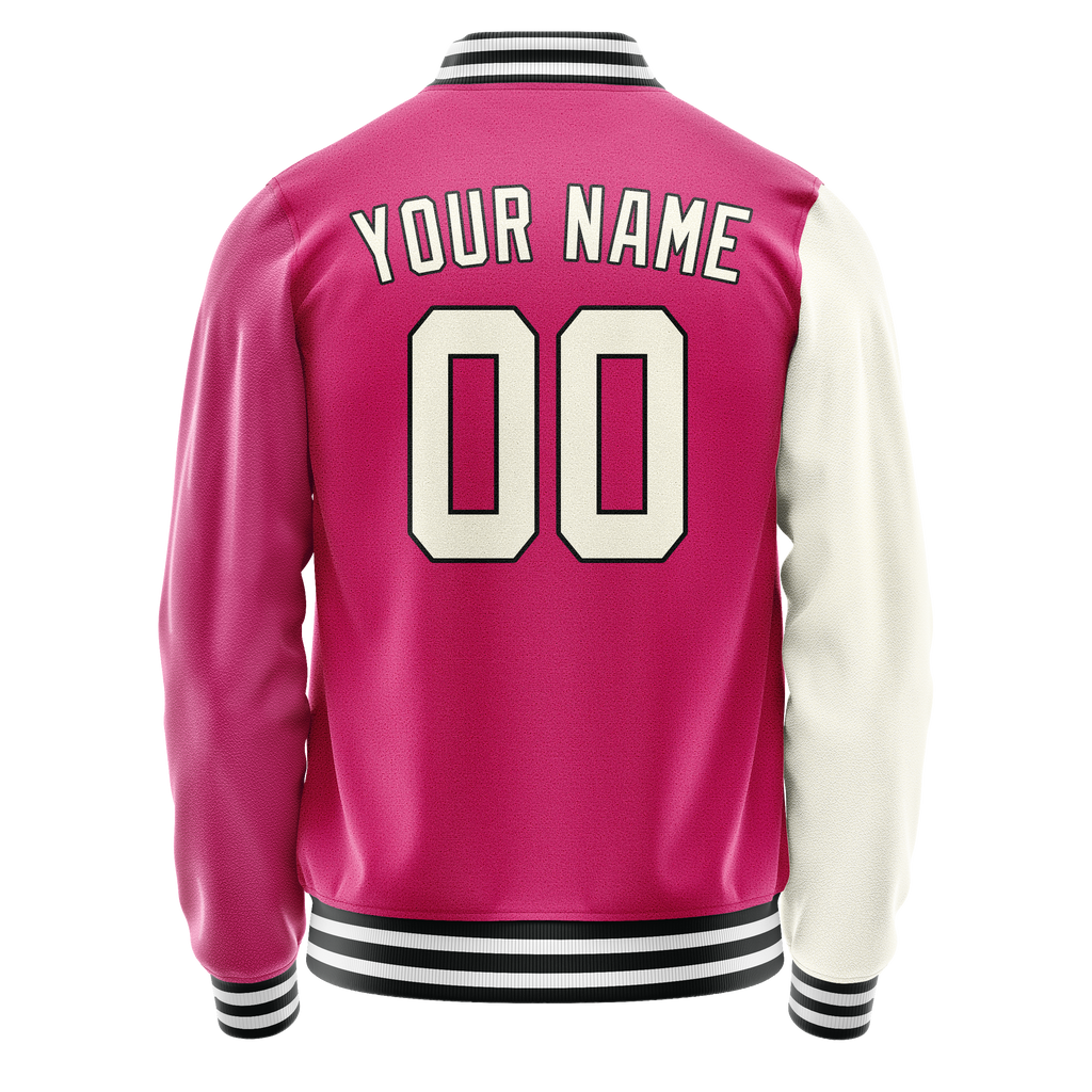 Personalized Pink & Cream Split Varsity Letterman Jacket