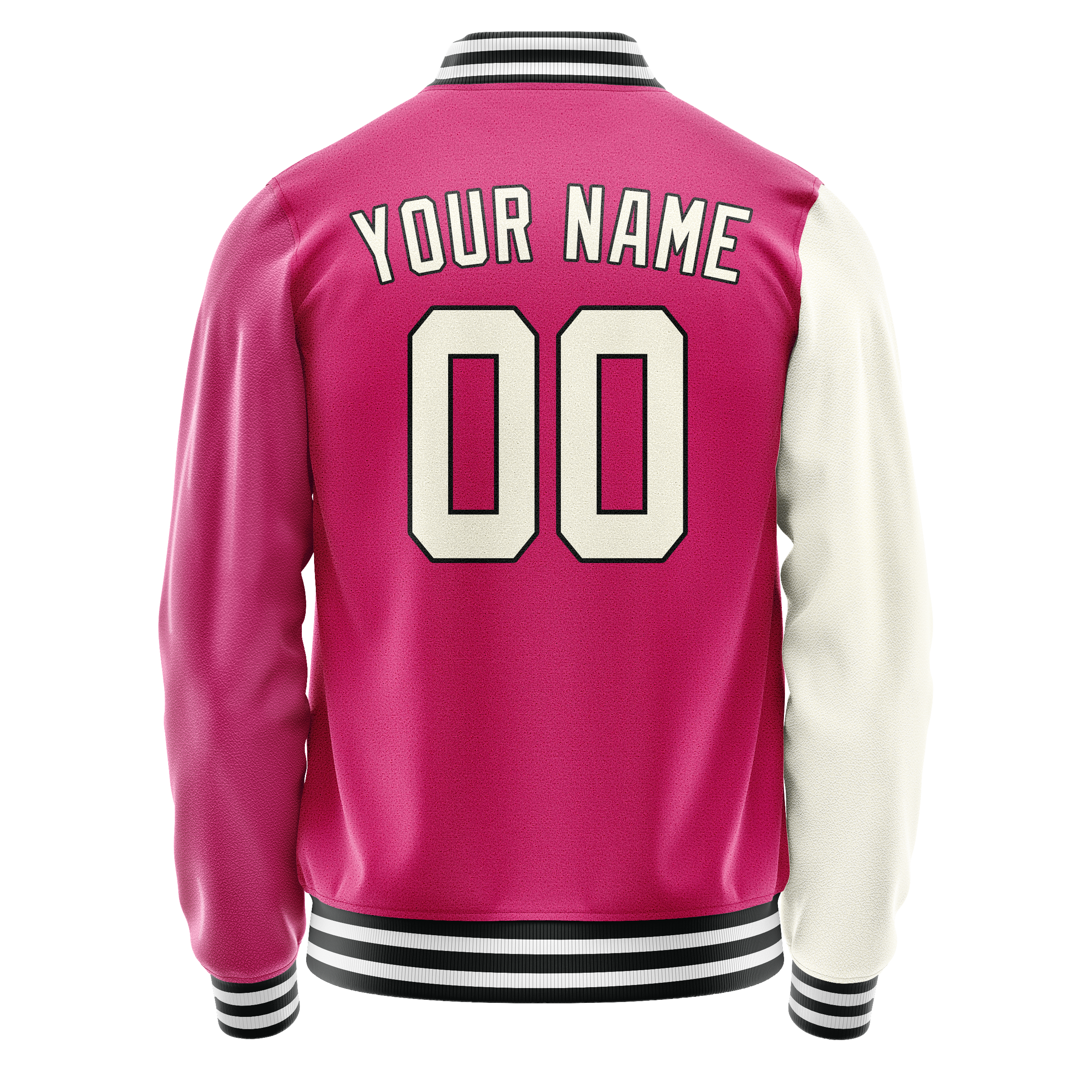 Personalized Pink & Cream Split Varsity Letterman Jacket