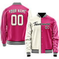 Personalized Pink & Cream Split Varsity Letterman Jacket