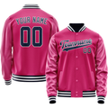 Personalized Pink & Navy Solid Color Varsity Letterman Jacket