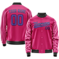Personalized Pink & Purple Solid Color Varsity Letterman Jacket