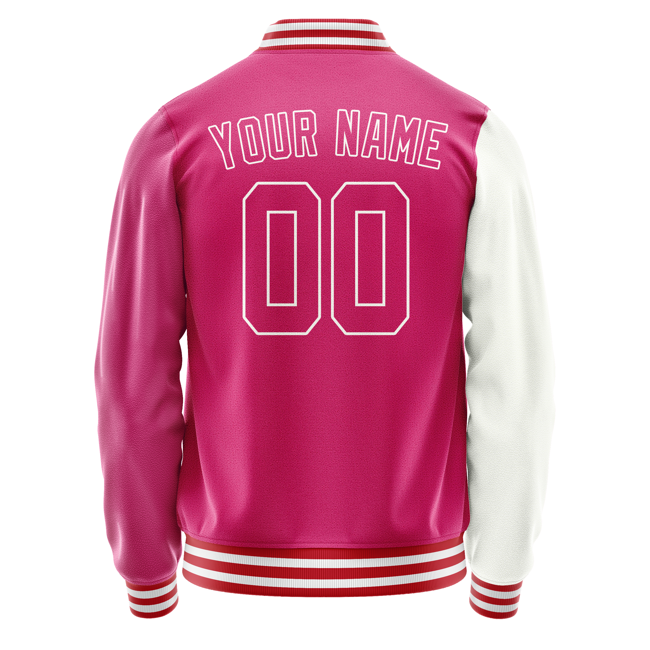 Personalized Pink & White Split Varsity Letterman Jacket
