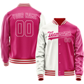 Personalized Pink & White Split Varsity Letterman Jacket