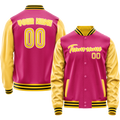 Personalized Pink & Gold Solid Color Varsity Letterman Jacket