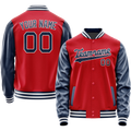 Personalized Red & Navy Solid Color Varsity Letterman Jacket
