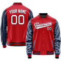 Personalized Red & Blue Solid Color Varsity Letterman Jacket