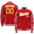 Personalized Red & Gold Solid Color Varsity Letterman Jacket