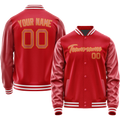 Personalized Red & Cream Solid Color Varsity Letterman Jacket