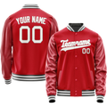 Personalized Red & Gray Solid Color Varsity Letterman Jacket