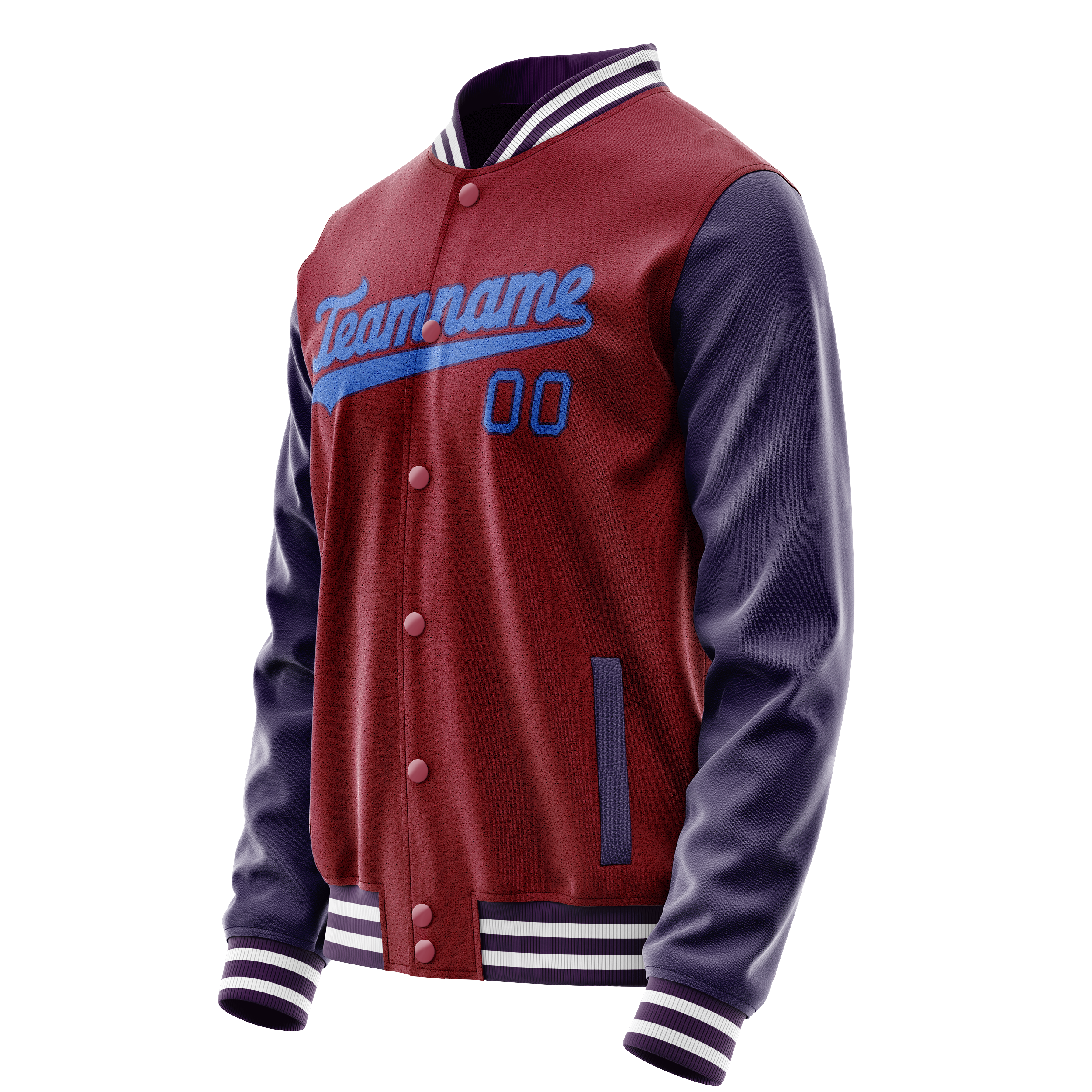 Personalized Crimson & Red Navy Solid Color Varsity Letterman Jacket
