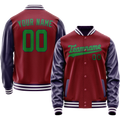 Personalized Crimson & Red Navy Solid Color Varsity Letterman Jacket