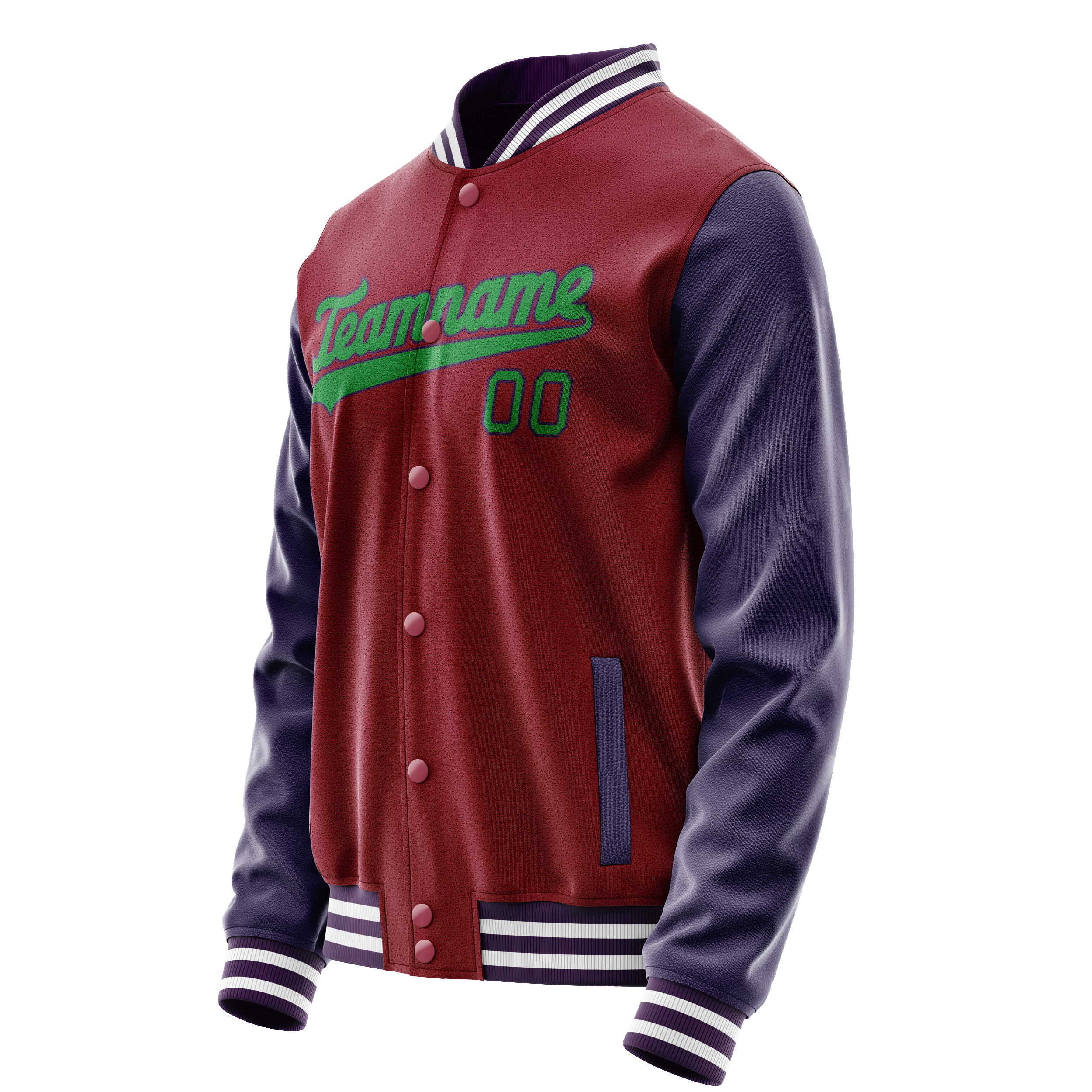 Personalized Crimson & Red Navy Solid Color Varsity Letterman Jacket