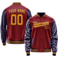 Personalized Crimson & Red Navy Solid Color Varsity Letterman Jacket