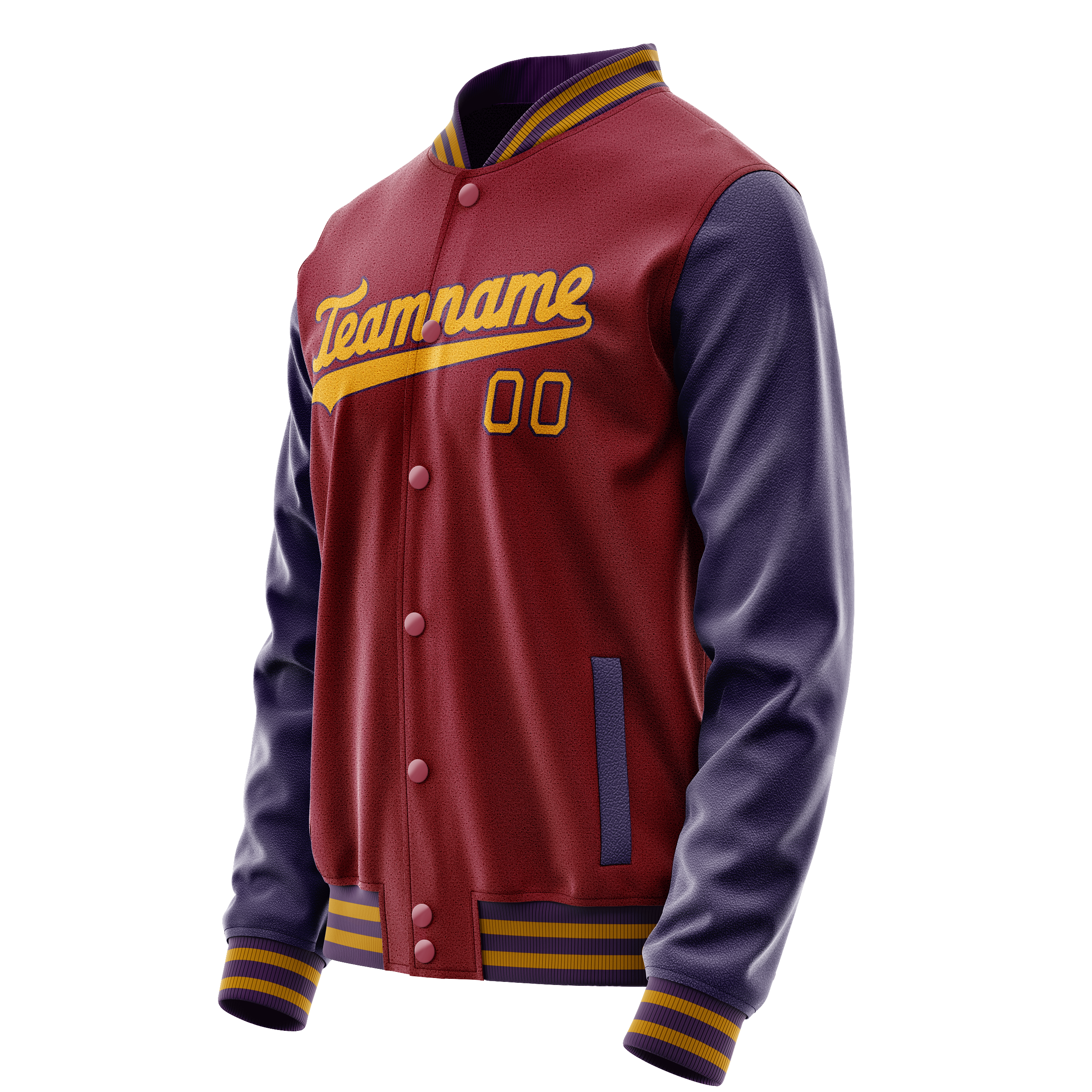 Personalized Crimson & Red Navy Solid Color Varsity Letterman Jacket
