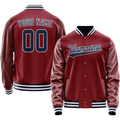 Personalized Crimson & Red Navy Solid Color Varsity Letterman Jacket