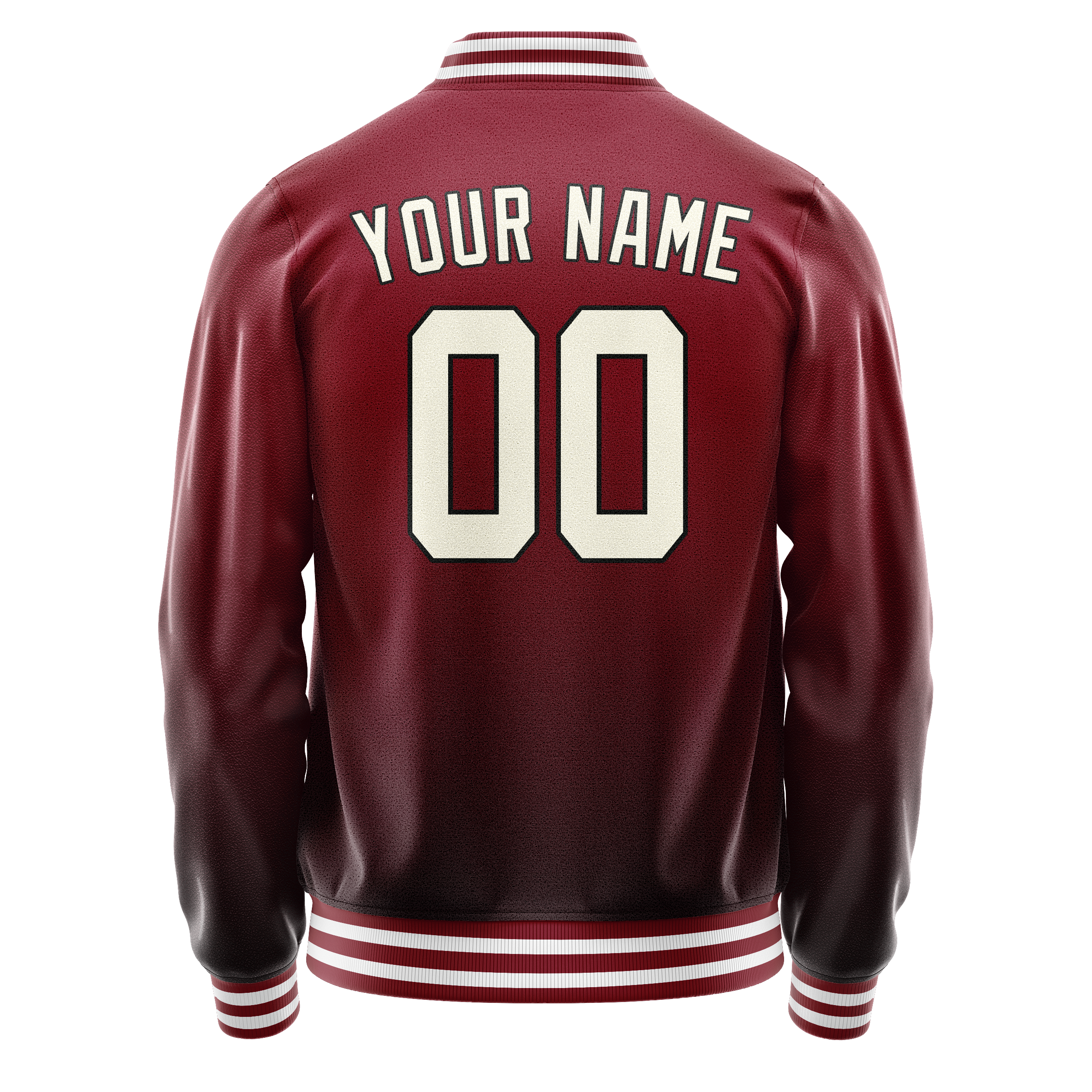 Personalized Crimson & Red Cream Solid Color Varsity Letterman Jacket