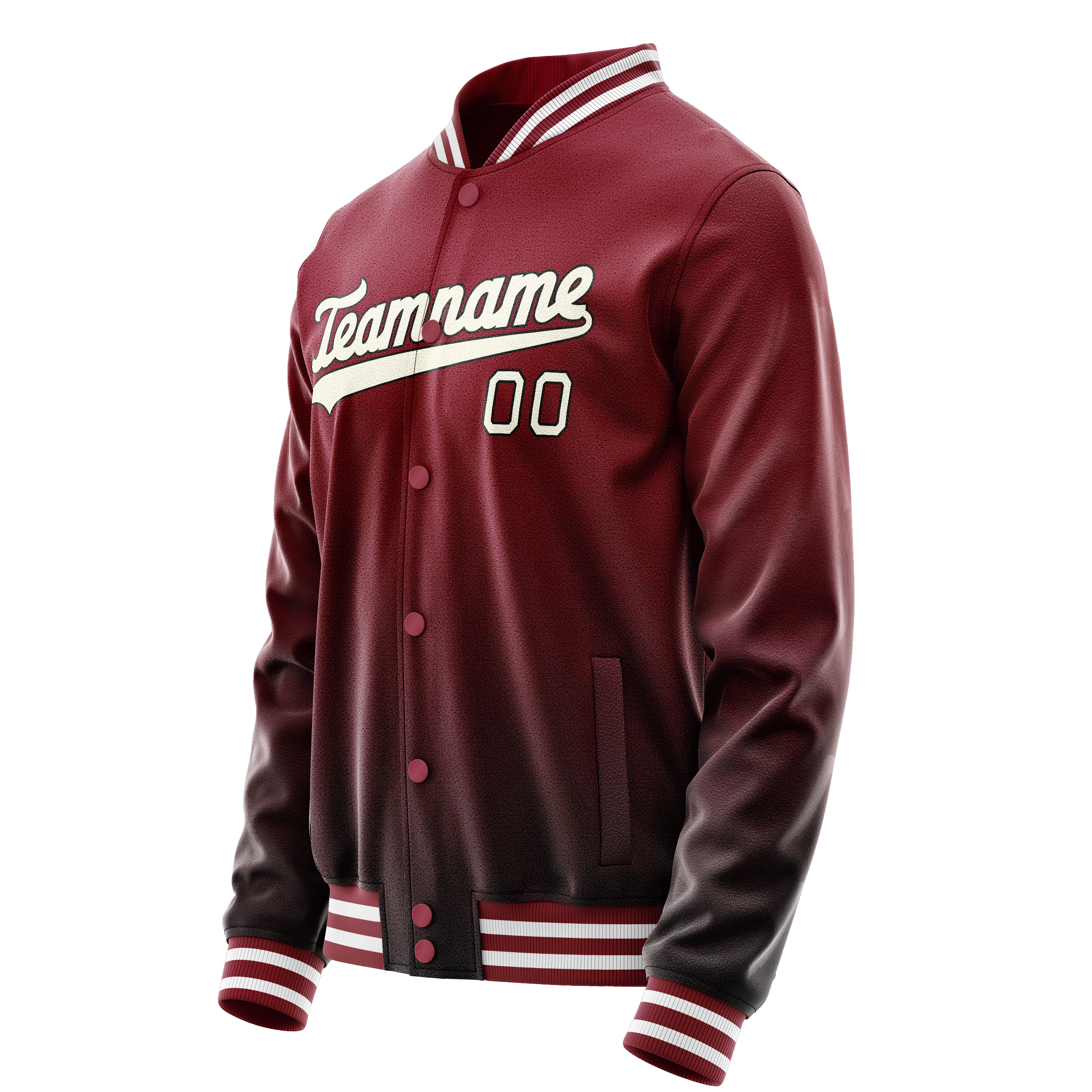 Personalized Crimson & Red Cream Solid Color Varsity Letterman Jacket