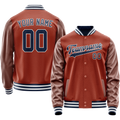 Personalized Coral & Red Navy Solid Color Varsity Letterman Jacket