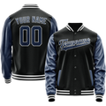Personalized Black & Blue Solid Color Varsity Letterman Jacket