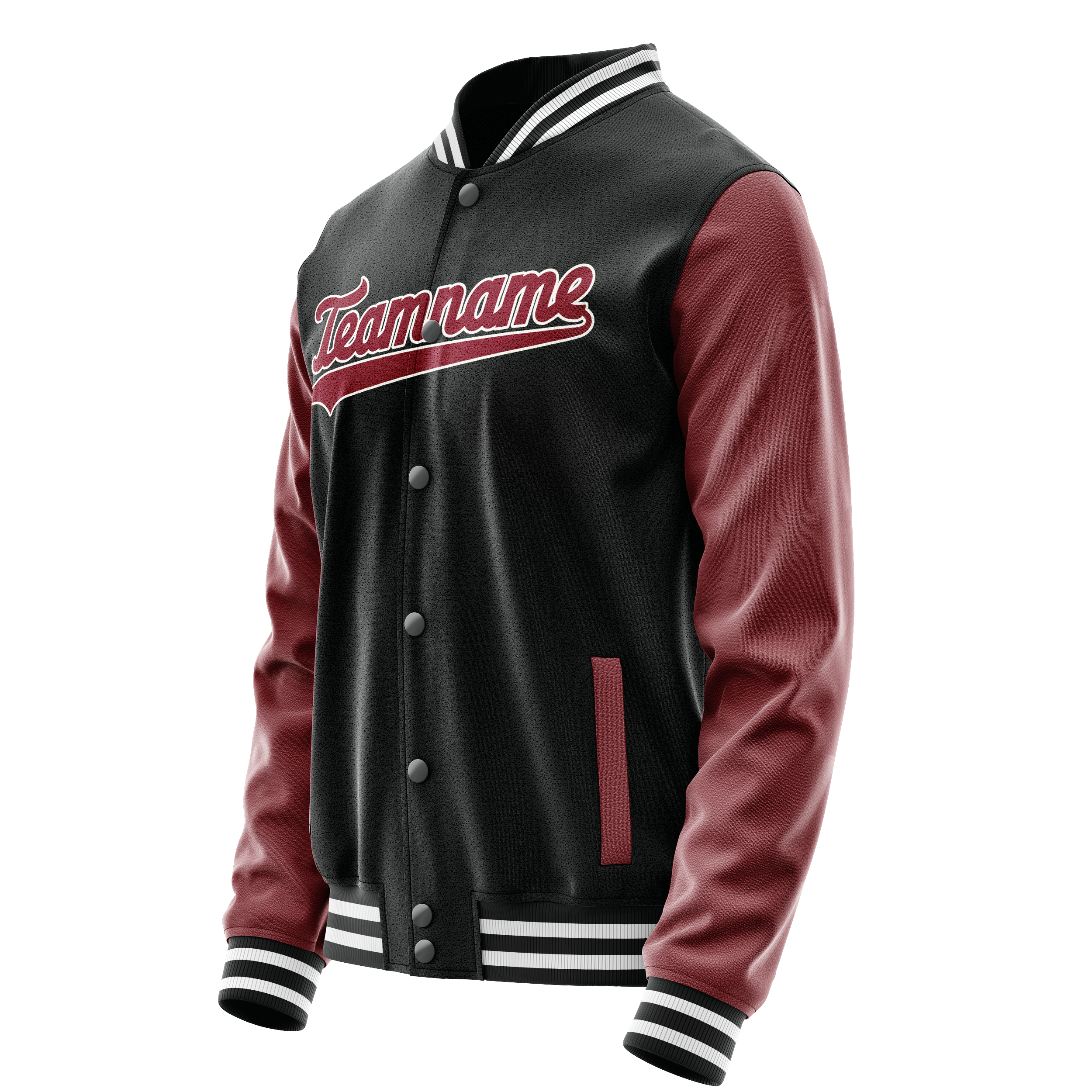 Personalized Black & Texas-Orange Solid Color Varsity Letterman Jacket