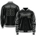 Personalized Black & White Solid Color Varsity Letterman Jacket