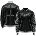 Personalized Black & White Solid Color Varsity Letterman Jacket