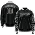 Personalized Black & White Solid Color Varsity Letterman Jacket