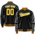 Personalized Black & Gold Solid Color Varsity Letterman Jacket