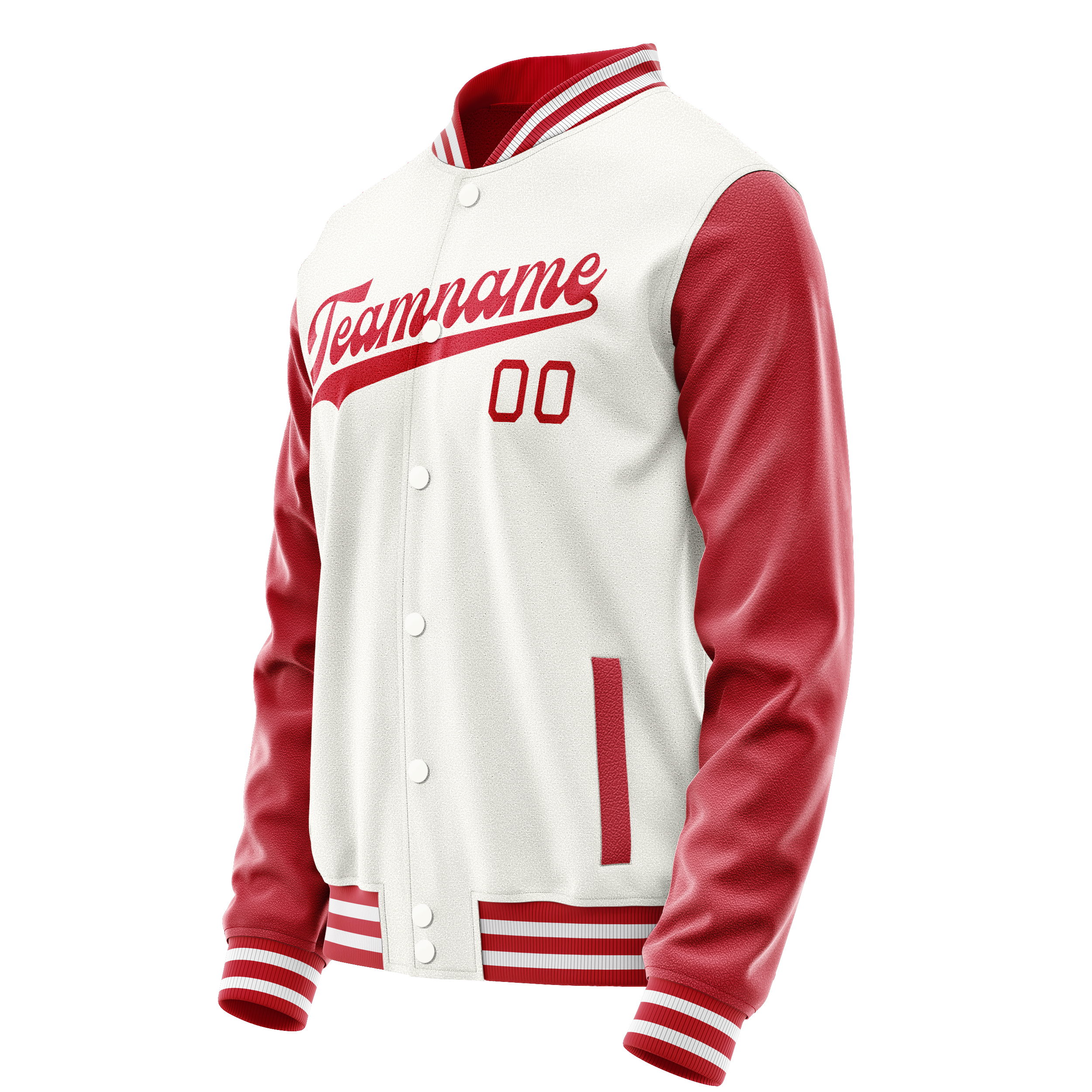 Personalized White & Texas-Orange Solid Color Varsity Letterman Jacket
