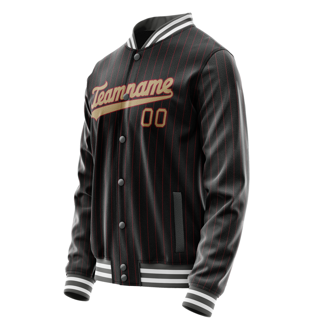 Personalized Black & Cream Solid Color Varsity Letterman Jacket