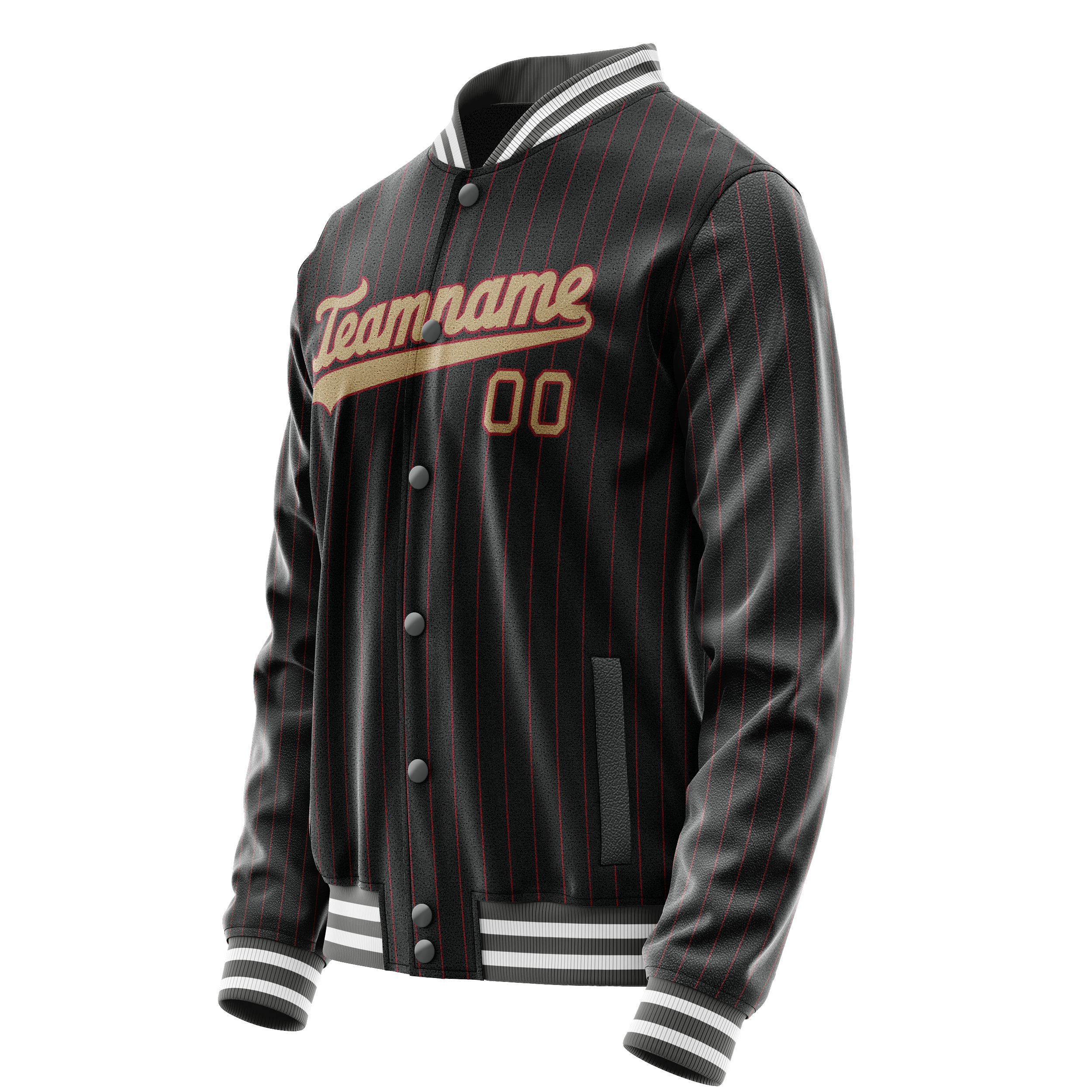 Personalized Black & Cream Solid Color Varsity Letterman Jacket