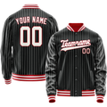 Personalized Black & White White Pinstripe Varsity Letterman Jacket