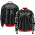 Personalized Black & White White Pinstripe Varsity Letterman Jacket