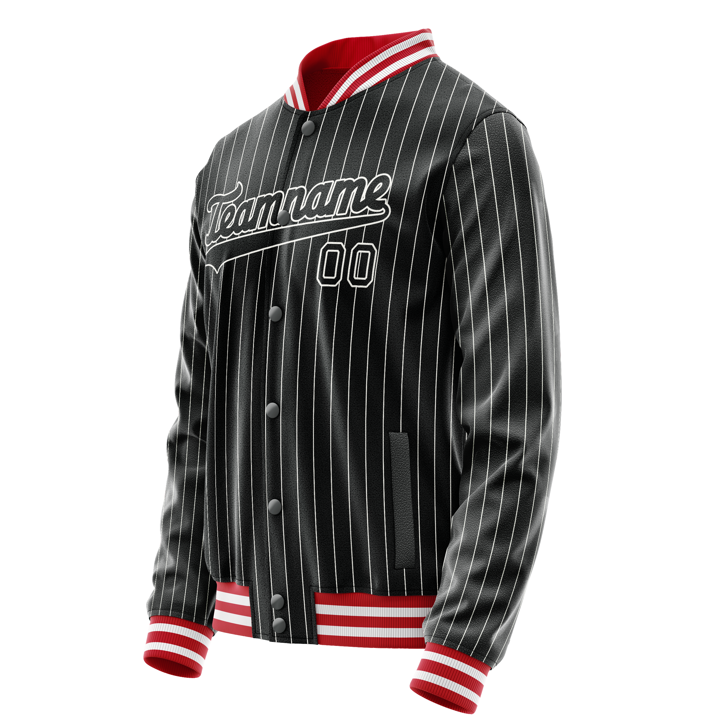 Personalized Black & White White Pinstripe Varsity Letterman Jacket