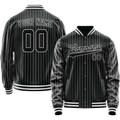 Personalized Black & White White Pinstripe Varsity Letterman Jacket