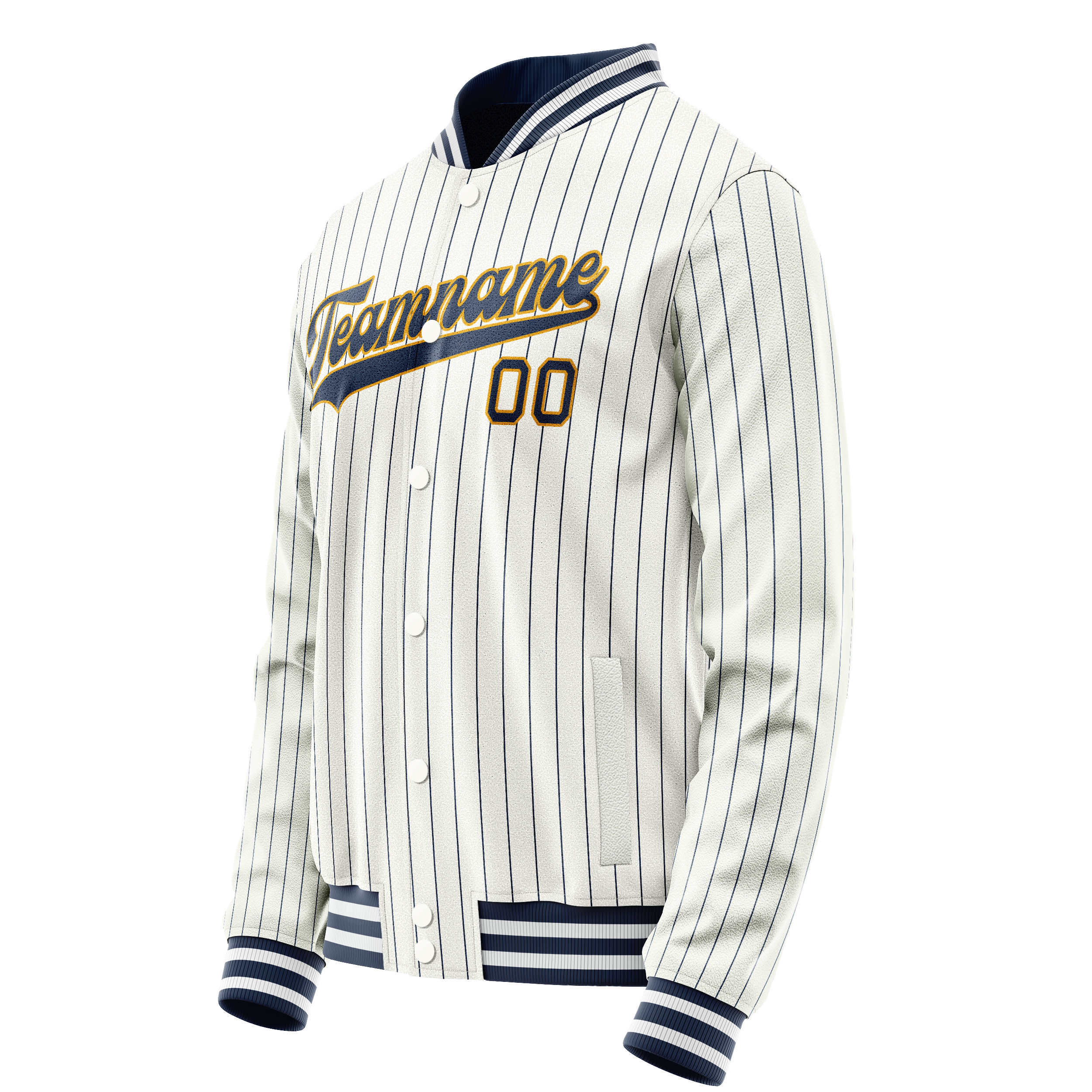 Personalized White & Purple Purple Pinstripe Varsity Letterman Jacket