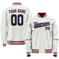 Personalized White & Blue Blue Pinstripe Varsity Letterman Jacket